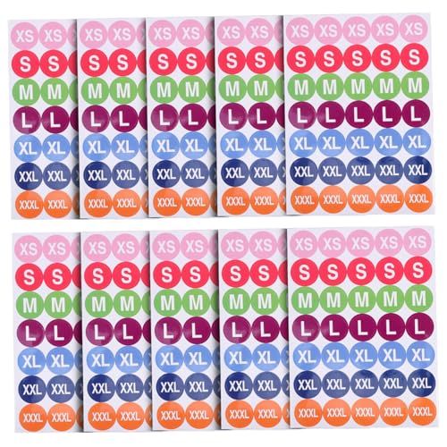 TOGEVAL 350 Stück Bunte selbstklebende Größenetiketten für Kleidung Runde Aufkleber bis XXXL Vielseitig für T Shirts Pullover Mäntel Klare Größenkennzeichnung für Einzelhandel und Lager TOGEVAL 350 Stück Bunte selbstklebende Größenetiketten für Kleidung Runde Aufkleber bis XXXL Vielseitig für T Shirts Pullover Mäntel Klare Größenkennzeichnung für Einzelhandel und Lager von TOGEVAL