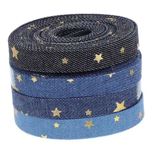 TOGEVAL 4 Rollen Denim Stoffband mit Stickerei für Diy Bastelprojekte Geschenkverpackungen und Dekorationen Vielseitig Einsetzbar für Näh und Bastelarbeiten TOGEVAL 4 Rollen Denim Stoffband mit Stickerei für Diy Bastelprojekte Geschenkverpackungen und Dekorationen Vielseitig Einsetzbar für Näh und Bastelarbeiten von TOGEVAL