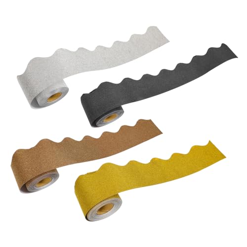 TOGEVAL 4 Rollen Pinnwand Bordüren Gewellte Kanten Papierbordüre für Klassenzimmer Dekoration Bulletin Board Fenster Tür Kreidetafel Schwarz Gold Silber Braun TOGEVAL 4 Rollen Pinnwand Bordüren Gewellte Kanten Papierbordüre für Klassenzimmer Dekoration Bulletin Board Fenster Tür Kreidetafel Schwarz Gold Silber Braun von TOGEVAL