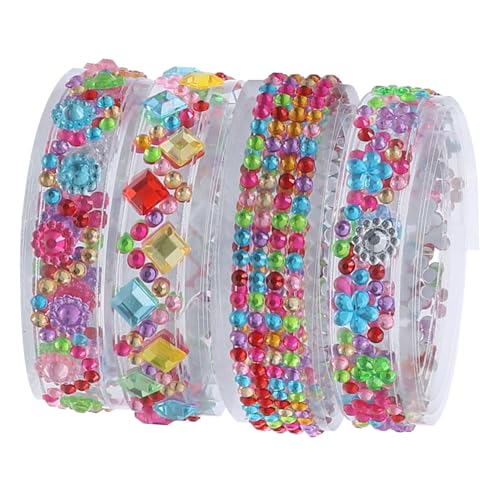 TOGEVAL 4 Rollen Selbstklebendes Strassstein Dekoband Funkelndes Acryl Klebeband für DIY Basteln Schmucksteine Foto Rahmen Verzierung Stark Haftend Langlebig und Glitzernd TOGEVAL 4 Rollen Selbstklebendes Strassstein Dekoband Funkelndes Acryl Klebeband für DIY Basteln Schmucksteine Foto Rahmen Verzierung Stark Haftend Langlebig und Glitzernd von TOGEVAL