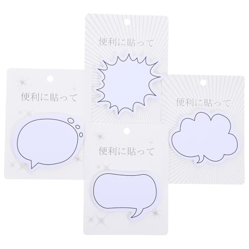 TOGEVAL 4 Sätze Kreative Dialogform Haftnotizen mit Stark Haftenden Papierseiten Praktische Notizzettel für Büro Schule Zuhause Multifunktionale Tragbare Memo Pads für Effiziente von TOGEVAL