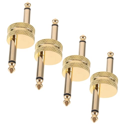 TOGEVAL 4 Stück Goldbeschichteter Gitarren Pedal Connector Effektpedal Adapter für Einfache Verbindung und Hochwertige Audioübertragung von TOGEVAL