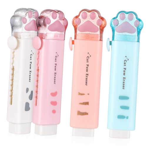 TOGEVAL 4 Stück Kawaii Radiergummis Katzenpfoten Einziehbar Weich Leicht Tragbar Für Schule Büro Künstler TOGEVAL 4 Stück Kawaii Radiergummis Katzenpfoten Einziehbar Weich Leicht Tragbar Für Schule Büro Künstler von TOGEVAL