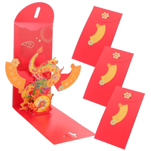 TOGEVAL 4 Stück Rote Papierumschläge Jahr Des Drachen Chinesische Neujahrsdekoration Festliche Glücksgeldbeutel Traditionelle Rote Umschläge für Familienfeiern Geschenkumschläge TOGEVAL 4 Stück Rote Papierumschläge Jahr Des Drachen Chinesische Neujahrsdekoration Festliche Glücksgeldbeutel Traditionelle Rote Umschläge für Familienfeiern Geschenkumschläge von TOGEVAL