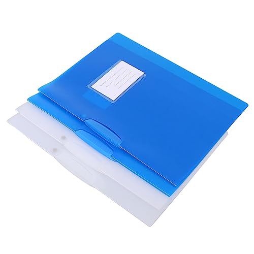 TOGEVAL 4 Stück Transparenter Schnellhefter Blau Transparent Robuste und Geruchlose Kunststoffordner mit Zugstange für Effiziente Ablage im Büro und Schule von TOGEVAL