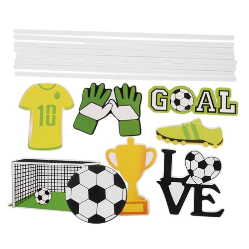 TOGEVAL 40 Stück Fußball Cupcake Topper Sportliche Tortendekorationen für Geburtstagsfeiern Babypartys und Fußballfeste Mitgebsel für Jungen und Fußballfans von TOGEVAL