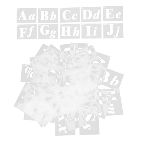 TOGEVAL 40 Stück Teiliges Wiederverwendbare Buchstaben und Zahlen Schablonen aus Dickem Pet Stabile Malschablonen für für DIY Journale Notizbücher Tagebücher und Kreative Malprojekte von TOGEVAL