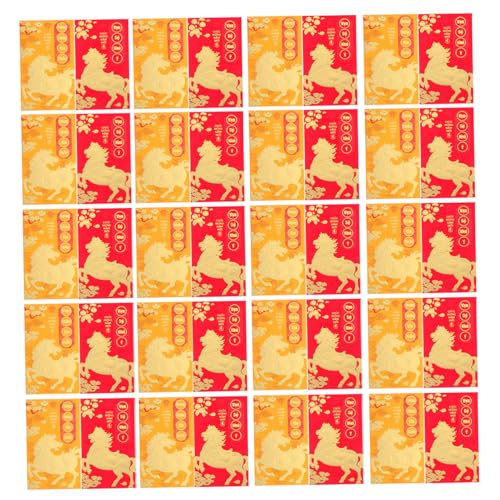 TOGEVAL 48 Stück Teiliges Vietnamesische Rote Geldumschläge Jahr Des Pferdes Glattes Papier mit Traditionellem Design Festliche Lai See Hong Bao Umschläge für Neujahrsgeschenke von TOGEVAL