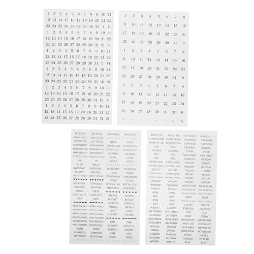 TOGEVAL 4Blätter DIY Planer Aufkleber Bögen Selbstklebende Journal Aufkleber für Kreative Planer Scrapbooking und Dekoration Vielseitige Sticker für Tagebuch und Kunsthandwerk von TOGEVAL