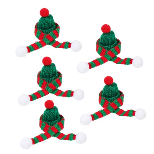 TOGEVAL 5 Sätze Weihnachtsdeko Mini Mützen und Schals für Weinflaschen Handgestrickte Miniaturhauben mit Rot Grünen Schals Festliche Tischdekoration und Geschenkidee für Weihnachten TOGEVAL 5 Sätze Weihnachtsdeko Mini Mützen und Schals für Weinflaschen Handgestrickte Miniaturhauben mit Rot Grünen Schals Festliche Tischdekoration und Geschenkidee für Weihnachten von TOGEVAL