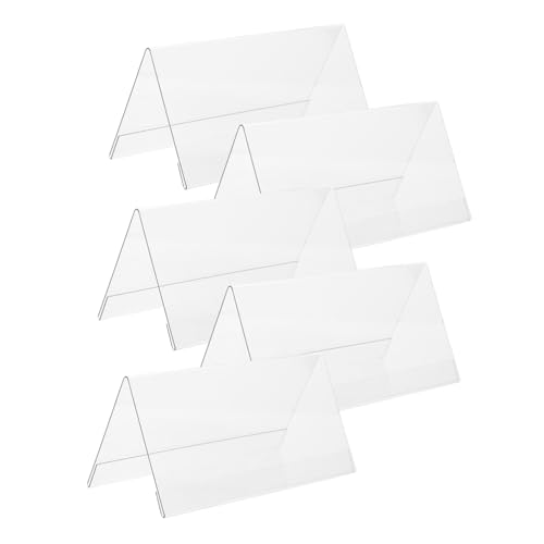 TOGEVAL 5 Stück Teiliges Acrylschild Doppelseitige Transparente Sitzplatzhalter für Hochzeit Büro und Events Bruchsicheres Pet Material Vielseitig Beschriftbar Eleganter Tischaufsteller von TOGEVAL