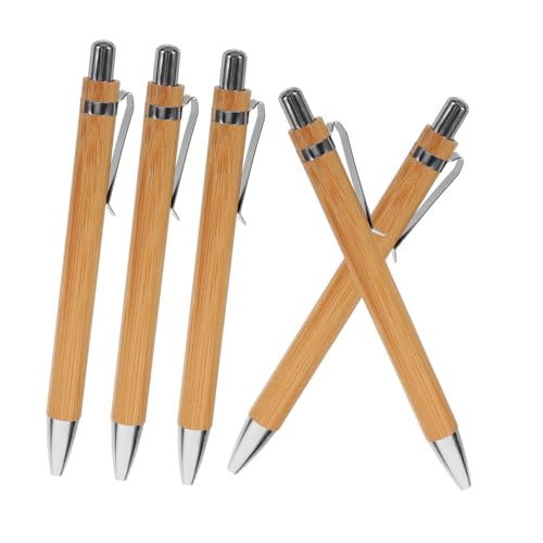 TOGEVAL 5 Stück Teiliges Bambus Kugelschreiber Ergonomisch Praktischer Druckkugelschreiber mit Mine Langlebig Schnell Trocknend als Schreibzubehör für Büro Schule und Alltag TOGEVAL 5 Stück Teiliges Bambus Kugelschreiber Ergonomisch Praktischer Druckkugelschreiber mit Mine Langlebig Schnell Trocknend als Schreibzubehör für Büro Schule und Alltag von TOGEVAL