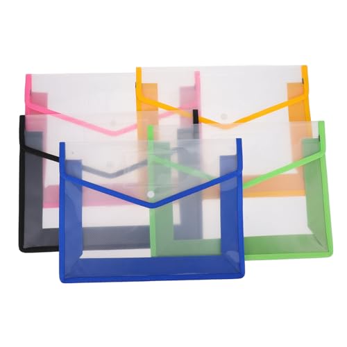 TOGEVAL 5 Stück Teiliges Dokumentenmappe Blau Grün Gelb und Schwarz Wasserdichte Transparente Aufbewahrungstasche mit Druckknopf für Schule und Büro für Dokumentenorganisation TOGEVAL 5 Stück Teiliges Dokumentenmappe Blau Grün Gelb und Schwarz Wasserdichte Transparente Aufbewahrungstasche mit Druckknopf für Schule und Büro für Dokumentenorganisation von TOGEVAL