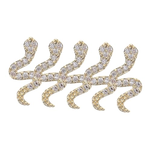 TOGEVAL 5 Stück Teiliges Snake Nail Art aus Langlebiger Legierung Retro Schlangen Design mit Funkelnden Strasssteinen Nagelschmuck Dekoration für Damen und Mädchen TOGEVAL 5 Stück Teiliges Snake Nail Art aus Langlebiger Legierung Retro Schlangen Design mit Funkelnden Strasssteinen Nagelschmuck Dekoration für Damen und Mädchen von TOGEVAL