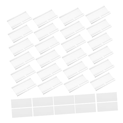 TOGEVAL 50 Satz Transparenter Haken-Etikettenhalter Regalpapier ausstellen Preishalterclips Preisschild-Anzeigen Preisschilder im Supermarkt kleine Einzelhandelsschilder Preiskarte PVC von TOGEVAL