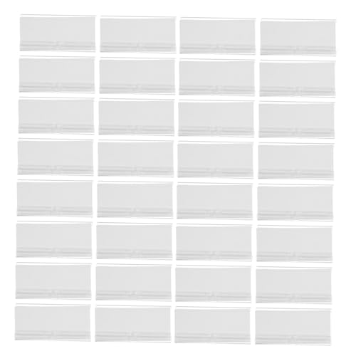 TOGEVAL 50 Satz Transparenter Haken-etikettenhalter Preiskarte Kleine Einzelhandelsschilder Aufstecketiketten Für Vorratsbehälter Korbetiketten Warenpräsentationsetiketten Papier von TOGEVAL