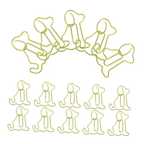 TOGEVAL 50 Stück Büroklammern Hund Form Metall Finish Kreative Lustige Puppy Shape Paper Clips Lesezeichen Für Büro Schule Zuhause Organisation Niedliche Büroklammern Kartenhalter von TOGEVAL