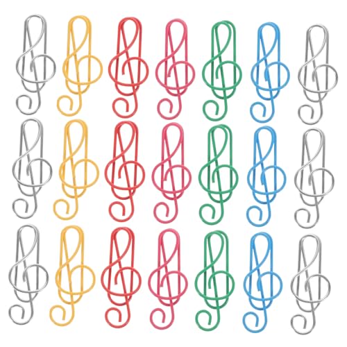 TOGEVAL 50 Stück Teiliges Bunte Büroklammern Musiknoten Cartoon Büroklammern für Schule Büro Dokumente Kreative Papierklammern Farbenfrohe Markierungsklammern von TOGEVAL