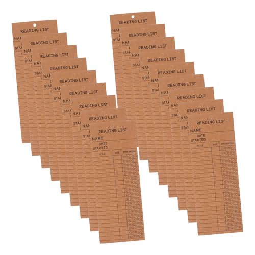 TOGEVAL 50 Stück Teiliges Leselisten Lesezeichen aus Robustem Papier mit Loch Vielseitige Blanko Karten zum Notieren von Buchtiteln Kapiteln Daten und Bewertungen und Tragbar für Schüler von TOGEVAL