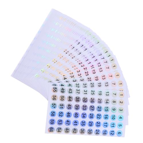 TOGEVAL 50 Stück Wasserdichte Runde Nummer Aufkleber Selbstklebend Farbige Fortlaufende Nummernaufkleber Für Lagerung Inventar Organisation Etiketten TOGEVAL 50 Stück Wasserdichte Runde Nummer Aufkleber Selbstklebend Farbige Fortlaufende Nummernaufkleber Für Lagerung Inventar Organisation Etiketten von TOGEVAL