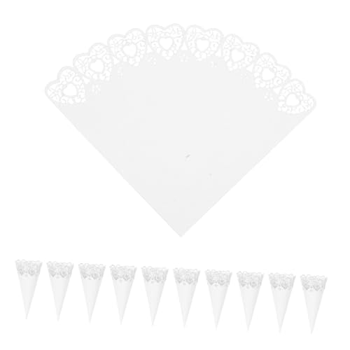 TOGEVAL 50 Stück Weiße Herzförmige Papiertüten für Stilvolle Halter für Rosenblüten und Süßigkeiten bei Hochzeiten und Partys TOGEVAL 50 Stück Weiße Herzförmige Papiertüten für Stilvolle Halter für Rosenblüten und Süßigkeiten bei Hochzeiten und Partys von TOGEVAL