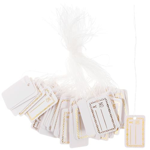 TOGEVAL 500 Stück Hängende Preisschilder aus Dickem Papier mit Faden Blanko Schmuck und Kleidungsetiketten zum Beschriften Praktische Anhänger für Laden Glatte Oberfläche Langlebig und TOGEVAL 500 Stück Hängende Preisschilder aus Dickem Papier mit Faden Blanko Schmuck und Kleidungsetiketten zum Beschriften Praktische Anhänger für Laden Glatte Oberfläche Langlebig und von TOGEVAL