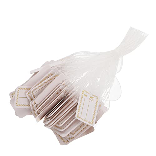 TOGEVAL 500 Stück Schmuckanhänger Zum Aufhängen Mit Schnur, Blanke Anhänger, Markierungsanhänger, Etiketten, Markierungsanhänger, Kleidungsetiketten, Beschreibbare Etiketten Für Schmuck, von TOGEVAL