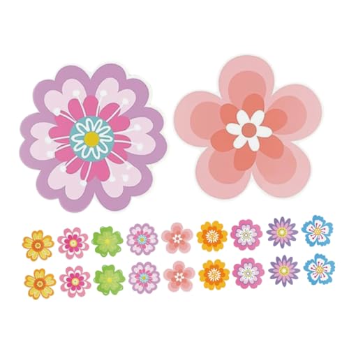 TOGEVAL 54 Stück Blume doppelseitiger Karton Bunte Blumenausschnitte Papierausschnitte Banner Blumenpapierhandwerk Klassenzimmer valentinstag schwarzes brett Valentinstagskarton Papierstau von TOGEVAL