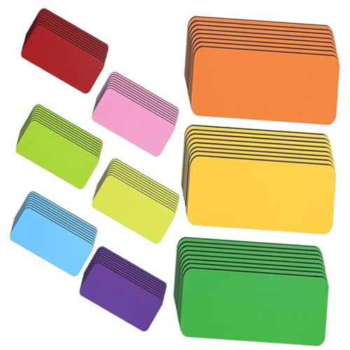 TOGEVAL 54Stücke Magnetische Trockenerase Etiketten Wiederverwendbare Namensschilder für Kühlschrank Whiteboard und Organisation Praktische Schreibkarten für Büro und Zuhause von TOGEVAL