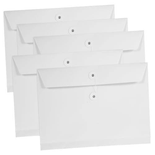 TOGEVAL 5Stücke Aktentaschen im String Button Design Praktische Datei Organizer für Schule und Büro Umweltfreundliche Dokumententaschen aus Dickem Kraftpapier für Quittungen von TOGEVAL