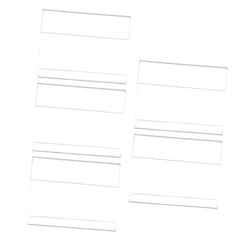 TOGEVAL 5Stücke Förmige Acryl Etikettenhalter Horizontaler Displaystand für Supermärkte Restaurants Geschäfte und Veranstaltungen Robuste Transparente von TOGEVAL