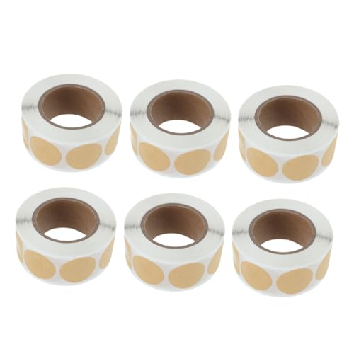 TOGEVAL 6 Rollen Kraftpapier Aufkleber Rund Selbstklebend Beschreibbar und Bedruckbar Vielseitige Verpackungs Versiegelungssticker für Geschenkverpackung Scrapbooking Versand und TOGEVAL 6 Rollen Kraftpapier Aufkleber Rund Selbstklebend Beschreibbar und Bedruckbar Vielseitige Verpackungs Versiegelungssticker für Geschenkverpackung Scrapbooking Versand und von TOGEVAL