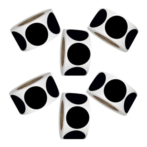 TOGEVAL 6 Rollen Schwarze Beschreibbare Runde PVC Aufkleber mit Je Selbstklebenden Wasserfesten Kreisetiketten für Lagerboxen Küche Büro und Vorratsbehälter zur Einfachen Klassifizierung TOGEVAL 6 Rollen Schwarze Beschreibbare Runde PVC Aufkleber mit Je Selbstklebenden Wasserfesten Kreisetiketten für Lagerboxen Küche Büro und Vorratsbehälter zur Einfachen Klassifizierung von TOGEVAL