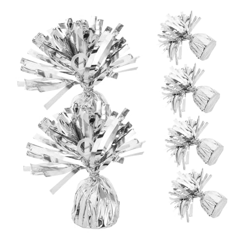 TOGEVAL 6 Stück Ballonbeschwerer Silber Wiederverwendbare Ballongewichte für Heliumballons Einfache Befestigung Elegant für Hochzeit Geburtstag Festival und Partydeko von TOGEVAL