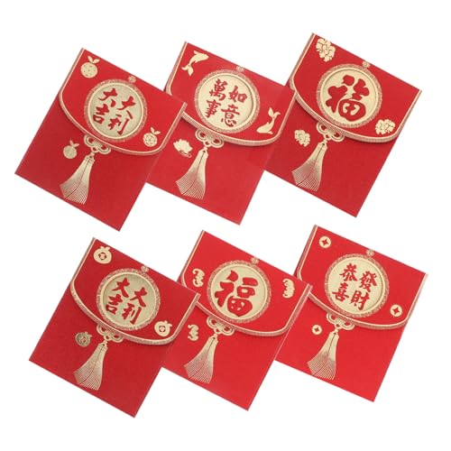 TOGEVAL 6 Stück Chinesische Neujahrs Rote Umschläge mit Glitzer Hochzeits Rote Umschläge Hong Bao Glücksumschläge für Feierlichkeiten und Dekorationen Lunar Neujahr TOGEVAL 6 Stück Chinesische Neujahrs Rote Umschläge mit Glitzer Hochzeits Rote Umschläge Hong Bao Glücksumschläge für Feierlichkeiten und Dekorationen Lunar Neujahr von TOGEVAL