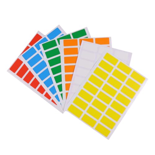 TOGEVAL 6 Stück Rechteckige Etiketten Aufkleber Farbcodiert Selbstklebend für Beschriftung Vorratsdosen Flaschen Büro Schule Zuhause von TOGEVAL