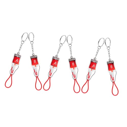 TOGEVAL 6 Stück Teiliges Blutgruppen Schlüsselanhänger aus Edelstahl Kompakt und Robust Dekorative Taschen Rucksackanhänger Leichte Metallanhänger als Partygeschenk und Handy deko von TOGEVAL