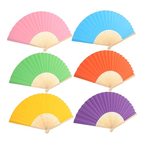 TOGEVAL 6 Stück Teiliges Bunte Papierfächer für Leichte Faltbare Handventilatoren für Kindergarten Bastelprojekte Spiel und Dekoration Geeignet für Jungen und Mädchen TOGEVAL 6 Stück Teiliges Bunte Papierfächer für Leichte Faltbare Handventilatoren für Kindergarten Bastelprojekte Spiel und Dekoration Geeignet für Jungen und Mädchen von TOGEVAL