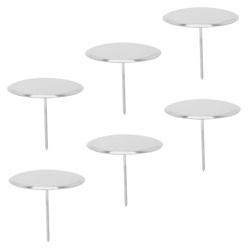 TOGEVAL 6 Stück Teiliges Edelstahl Tortenblumen nägel Mittlere Wiederverwendbare Backutensilien für Fondant und Sahne dekoration Geeignet für Kuchenrosen Cupcakes und Tortendeko von TOGEVAL