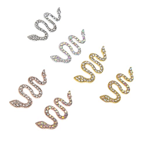 TOGEVAL 6 Stück Teiliges Nail Charms Schlangen Design mit Strasssteinen in Silber Gold Roségold für Nageldekorationen DIY Nailart Zubehör für Natürliche und Künstliche Nägel TOGEVAL 6 Stück Teiliges Nail Charms Schlangen Design mit Strasssteinen in Silber Gold Roségold für Nageldekorationen DIY Nailart Zubehör für Natürliche und Künstliche Nägel von TOGEVAL