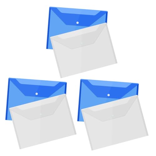 TOGEVAL 6 Stück Transparente Dokumententaschen mit Druckknopf Dickes PP Material Reißfest und Langlebig Praktische Aufbewahrungstaschen für Schule Büro und Dokumentenorganisation von TOGEVAL
