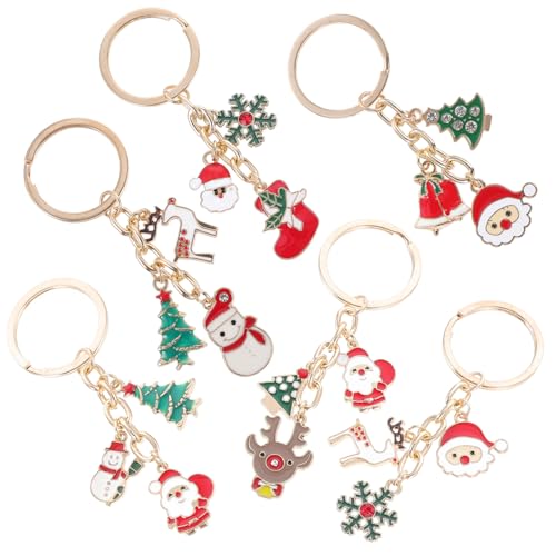 TOGEVAL 6 Stück Weihnachts Schlüsselanhänger Weihnachtsmann Rentier Schneemann und Weihnachtsbaum Dekorative Schlüsselringe für Taschen und Geschenkideen zur Weihnachtsdekoration TOGEVAL 6 Stück Weihnachts Schlüsselanhänger Weihnachtsmann Rentier Schneemann und Weihnachtsbaum Dekorative Schlüsselringe für Taschen und Geschenkideen zur Weihnachtsdekoration von TOGEVAL