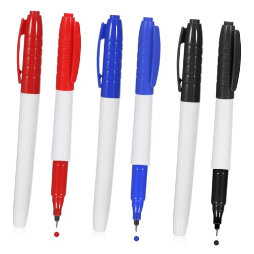 TOGEVAL 6 Stück Whiteboard Marker Spitze Wasserbasierte Schnell Trocknende Abwischbare Marker in Blau Schwarz Rot für Büro Schule und Haushalt TOGEVAL 6 Stück Whiteboard Marker Spitze Wasserbasierte Schnell Trocknende Abwischbare Marker in Blau Schwarz Rot für Büro Schule und Haushalt von TOGEVAL