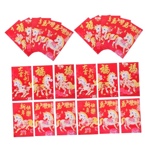 TOGEVAL 60 Rote Umschläge: Umschläge Chinesischen Neujahrsfest 2026, Groß, Hong Bao, Jahr Des Pferdes, Rote Glücksgeldtaschen Für Ungefaltetes Bargeld von TOGEVAL