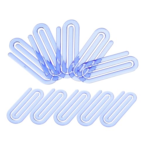 TOGEVAL 60 Stück Kleine Büroklammern Herzform Flexible Lesezeichen Clips Kreative und Praktische Büroklammern für Dokumente und Notizen Transparentes Blau von TOGEVAL