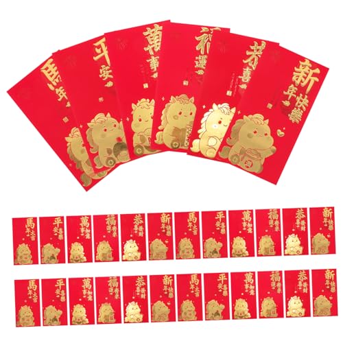 TOGEVAL 60 Stück Teiliges Chinesische Hongbao Umschläge aus Robustem Papier Kreatives Pferde-jahr Design Vielseitig für Neujahrsfeiern Firmenfeste und Familienzusammenkünfte Langlebig und von TOGEVAL