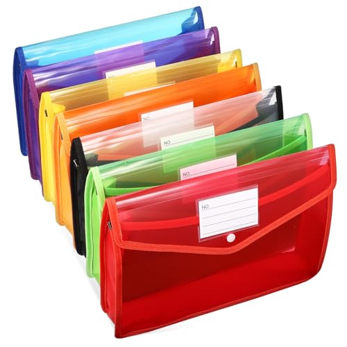 TOGEVAL 7 Stück Dokumententasche Teiliges Mehrfarbige Druckknopf Dateiordner mit Etikettentasche Erweiterbare und Praktische Dokumentenmappe für Büro und Reisen TOGEVAL 7 Stück Dokumententasche Teiliges Mehrfarbige Druckknopf Dateiordner mit Etikettentasche Erweiterbare und Praktische Dokumentenmappe für Büro und Reisen von TOGEVAL
