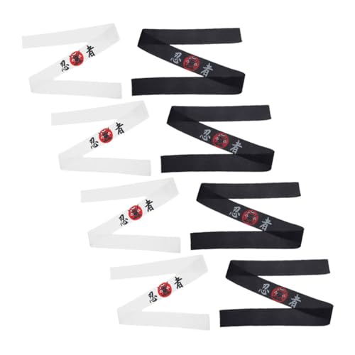 TOGEVAL 8 Stück Teiliges Ninja Stirnband mit Japanischem Print Weiches Hautfreundliches Kopfband für Vielseitig Tragbar als Kostümzubehör Partydeko und Karate zubehör von TOGEVAL