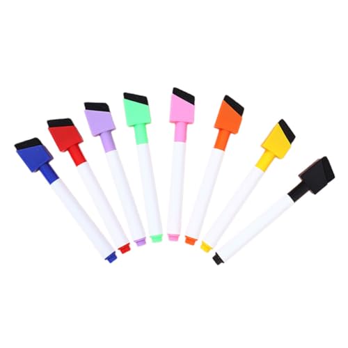TOGEVAL 8Stücke Löschbare Whiteboard Marker Lebendigen und Abwischbar mit Radiergummi für Schule und Büro von TOGEVAL