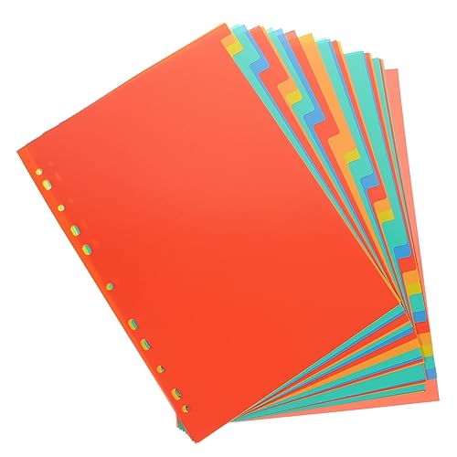 TOGEVAL A4 11 Loch Binder Index Seite Kunststoff Binder Teiler Tabs Für Notebook Zubehör von TOGEVAL